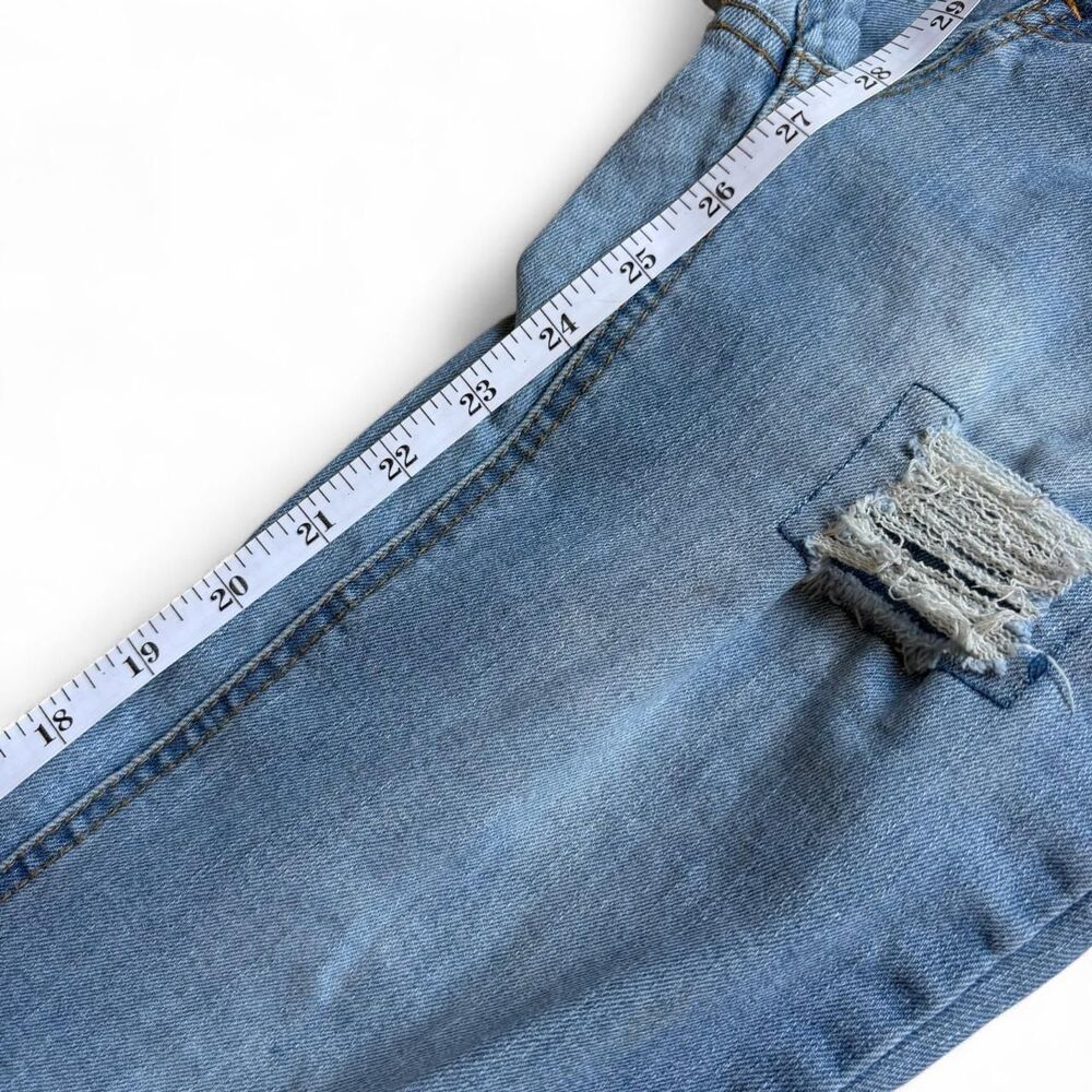 Wallflower Girls Distressed Flare Jeans Size 16 Star Embroidered Frayed Blue Y2K - Picture 8 of 8